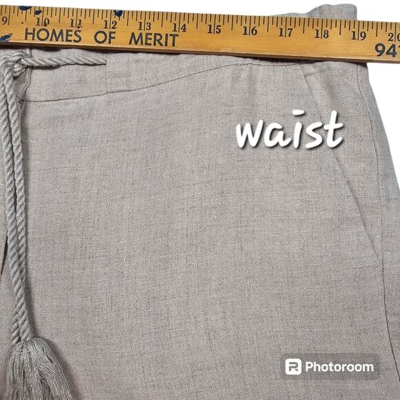 Talbots 100% Linen Cropped Wide Leg Flare Pants Size 16 *Read* - Picture 12 of 14